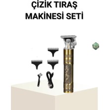 Nemere İthalat T Bıçaklı Profesyonel Çizik Tıraş Makinesi Seti – 120 Dakika Kullanım, Şarjlı & Kablolu N