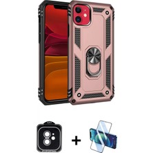 Pileli Store Pilelistore™ iPhone 11 Kılıf Ahenk Klasik Koleksiyonu - Siyah 3D Antistatik Cam Ekran Koruyucu + Pvd Metal Kamera Lens - Yl