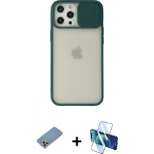 Pileli Store Pilelistore™ iPhone 12 Pro Max Kılıf Vadi Çizgi - Siyah 3D Antistatik Cam Ekran Koruyucu + Shine Kamera Lens Koruma Cam - Gı