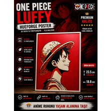 Figür Bende One Piece Luffy Premium Hueforge Poster – 3D Baskı Pla Duvar Dekoru (23.5 x 18.8 Cm)