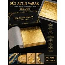 Stonechem 100 Adet Düz Altın Varak Yaprak 14 x 14 cm - Epoksi,sanat ve Dekorasyon Çalışmalarınız Için