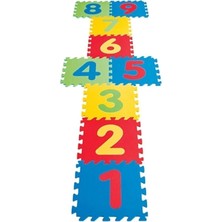 Zenvia 9 Parça Büyük Boy Rakamlı Sayılı Sünger Yapılı Oyun Karosu Yer Matı Puzzle Yapboz