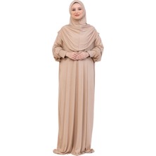 Modish Group Tek Parça Namaz Elbisesi Seti, Viskon Yumuşak Tesettür Abaya, Rahat Hazır Şal Başörtüsü Takım