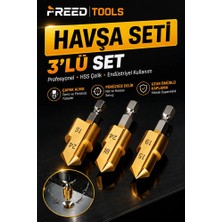 Freed Tools Plastik Boru Açma Pvc Pprc Boru Tamir Delme Genişletme Onarımı Için 3lü Havşa Seti