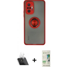 İlk El Grup Pilelistore™ Redmi Note 10 Pro Kılıf Yörünge Çizgi - Siyah 20D Premium Cam Ekran Koruyucu + Kamera Lens Koruma Cam - Sf