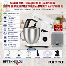 Karaca Mastermaid Chef Ultra D2000W Dijital Ekranlı Hamur Yoğurma Makinesi Matte White 7l + Dijital Mutfak Tartısı Hediye