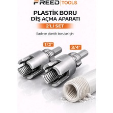 Freed Tools 2’ Li Set Iç Dış Plastik Boru Diş Açma Seti 1/2 ve 3/4 Inç Borularla Uyumlu