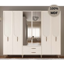 Flances Açelya 6 Kapak Mdf Ayaklı Tasarım Gardırop