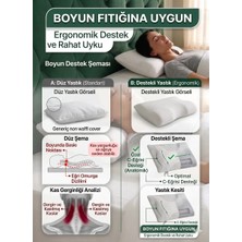 Vivesta Home Boyun Destekli Ortopedik Visco Yastık Hafızalı Sünger Ergonomik Boyun Fıtığı ve Düzleşmesi İçin Visco Yastık 40x60 cm