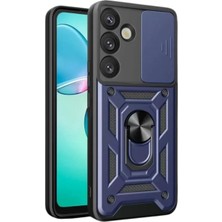MarkEntegra Newface Samsung Galaxy S25 Fe Pars Lens Yüzüklü Silikon - Lacivert