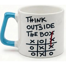Desene Bak Think Out Side The Box Yazılı Hediye Seramik Kupa Bardak
