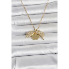 Youday Accessories 316L Çelik Gold Renk Açılabilir Yonca Model Zirkon Taşlı Kadın Kolye