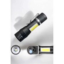Nemere İthalat El Feneri LED USB Şarjlı Zoom Mini LED Işık Acil Durum Feneri Nemere Ithalat