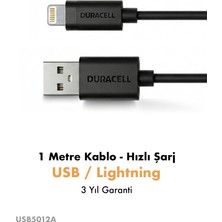 Duracell Apple Lightning 1mt. Şarj ve Data Kablosu USB5012A