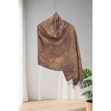 Defne Apollon İpekçilik %100 Ipek El Dokuması Ecoprint - Doğal Baskı Şal 72 x 190 cm 1211