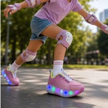 Cool Wheel-Flt 31/36 Patenli Mekanizmalı Akıllı Bağcık Siystem LED Işıklı Tabanlı Spor Ayakkabı