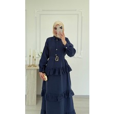 Salisburys Kadın Vual Kat Kat Astarlı Tesettür Elbise