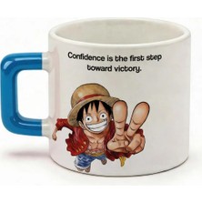 Desene Bak One Piece Luffy Baskılı Seramik Hediye Kupa Bardak Kişiye Özel Kişiselleştirilebilir Anime