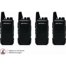 Zetcom N446 Pmr Deprem ve Acil Durum El Telsizi (4'lü Telsiz + Kulaklık Set)