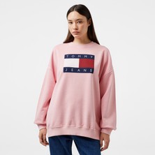 Tommy Hilfiger Tommy Jeans Kadın Pembe Sweatshirt