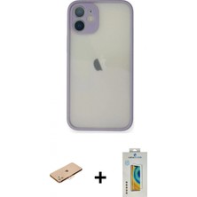 Pileli Store Pilelistore™ iPhone 11 Pro Max Kılıf Ahenk Çizgi Serisi - Siyah Polymer Nano Ekran Koruyucu + Renkli Kamera Lens Koruma Cam - Tu