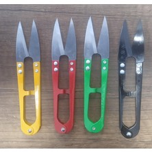 Aura Online Metal Iplik Temizleme Makası Taksun 13 cm Düz Uçlu Renkli 4 Adet Auraonline