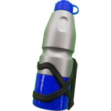 Peak Bisiklet Matara Kafesli Bardaklı Suluk 600 cc Gri - Mavi Ergonomik Kavrama ve Dayanıklılık