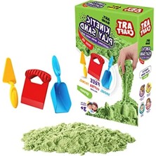 Calperia Aksesuarlı Kinetik Oyun Kumu, 1000 gr Yeşil Renkli Set