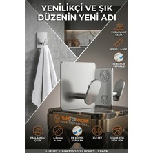 Transformacion 2'li Banyo ve Mutfak Askı Seti - SUS304 Lazer Kesim Çelik Ultra Güçlü Yapışkanlı Askı 723140