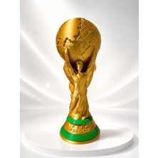 Orlyan Shop 3D Dünya Kupası Tarzı Kupa Biblo – Dekoratif Altın Futbol Kupası | Taraftar Hediyesi 25CM