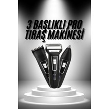 Die Grup 3'lü Set Saç Sakal Kesme Traş Makinesi Burun Kılı Alma Tıraş Makinesi