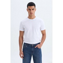 Guaraz Erkek/unisex Slim Fit Dar Kesim Likralı Vücuda Oturan Yumuşak Dokulu Bisiklet Yaka Tişört