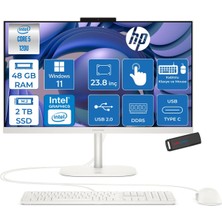 Hp Omnistudio 24-CU0017NT Intel Core 5 120U 5.0 Ghz 48GB Ddr5 2tb SSD Windows 11 Home Dokunmatik 23.8" Fhd (1920 x 1080) 75HZ Wled IPS Beyaz All In One Bilgisayar HPD62KVEAH19+ Zetta Bellek