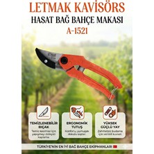 Alıç Letmak Kavisörs Hasat Bağ Bahçe Makası A-1521 Karbon Çelik Keskin Ağız Üzüm Narenciye Meyve Toplama Makası Ergonomik Profesyonel Bahçe Makası