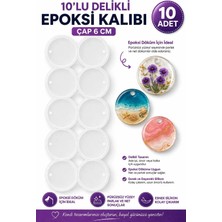 Stonechem Delikli Epoksi Magnet Kalıbı 10’lu 6 cm | Yuvarlak Silikon Kalıp | Anahtarlık, Takı ve Süs Yapımı Için