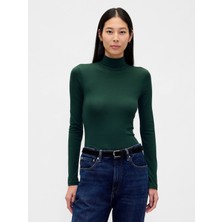 Gap Kadın Yeşil Featherweight Turtleneck T-Shirt