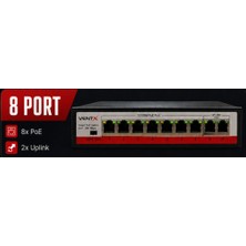 Ventx V-82MM 8+2 Port 10/100 Poe Swıch