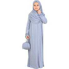 Modish Group Kız Çocuk Namaz Elbisesi – Yumuşak Viskon Giyim Abaya & Hijab + Çanta Seti
