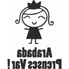 MarkEntegra Sticker Usta Arabada Prenses Var Sticker - 15039 Siyah 12 x 15 cm