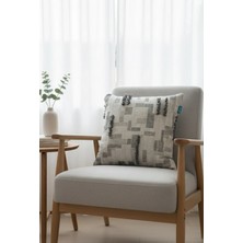 Rolivs Taş Gri Dekoratif Kırlent Kılıfı 47X47 cm Fermuarlı Yıkanabilir (2107)