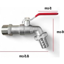 Aesco Aç Kapa 1/2 Küresel Musluk Çeşme Lavabo Banyo Mutfak Musluğu Bahçe Çeşmesi Tek Çıkışlı Batarya