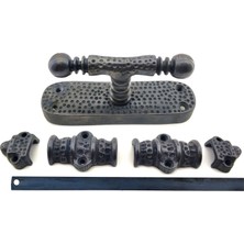 Zenvia Antika Tarz Dekoratif Pirinç Üstten Ispanyolet - 133X40 Mm, Oksit ZNV-EVVN3263
