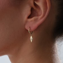 Cherry By Özkonak Nova Taşlı Altın Sallantılı Küpe