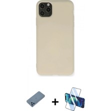 İlk El Grup Pilelistore™ iPhone 11 Pro Max Kılıf Ahenk Serisi - Siyah 3D Antistatik Cam Ekran Koruyucu + Shine Kamera Lens Koruma Cam - Mı