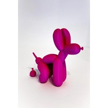 Oko Design Tatlı Balon Oturan Köpek 16 cm Pembe