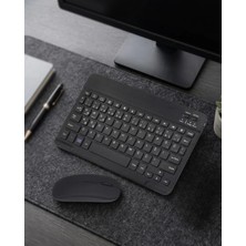 Aylina Mey Ithalat® Bluetooth Klavye Mouse Seti Taşınabilir Wireless Bilgisayar Aksesuarı