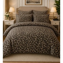 Denizli Çeyiz Çift Kişilik Nevresim Takımı Leopar (Çarşafı Lastikli)