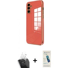 Pileli Store Pilelistore™ Galaxy A25 5g Kılıf Yankı Serisi - Şeffaf Pasifik Cam Ekran Koruyucu + Kamera Lens Koruma Cam - Sf