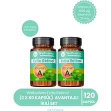 Wellvalens Evita Retinol Vitamin A & E Ikili Paket Cilt Yenileme, Anti-Aging ve Antioksidan Desteği