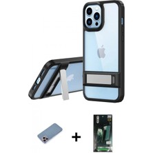 Pileli Store Pilelistore™ iPhone 13 Pro Kılıf Yadigar Yansıma - Şeffaf 360 Full Body Arka Koruyucu + Shine Kamera Lens Koruma Cam - Pe